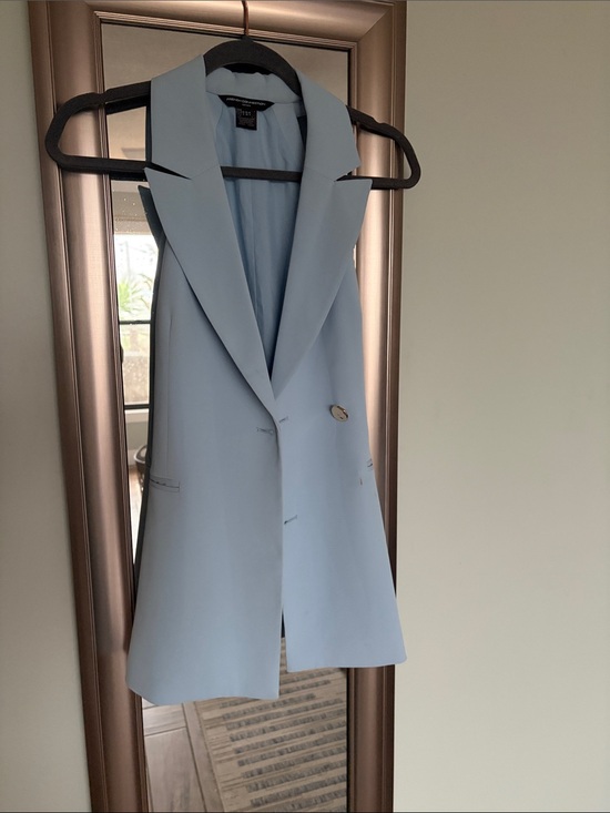 French Connection Jackets & Blazers - French Connection Light Blue Sleeveless Blazer Vest
